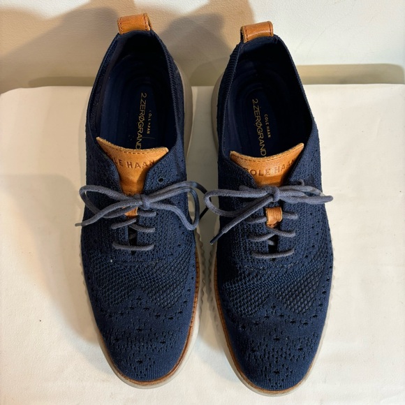 COLE HAAN Sz 7 Oxford Zero Grand Fabric Upper Lace Up Brogues Rubber Soles - Picture 3 of 11